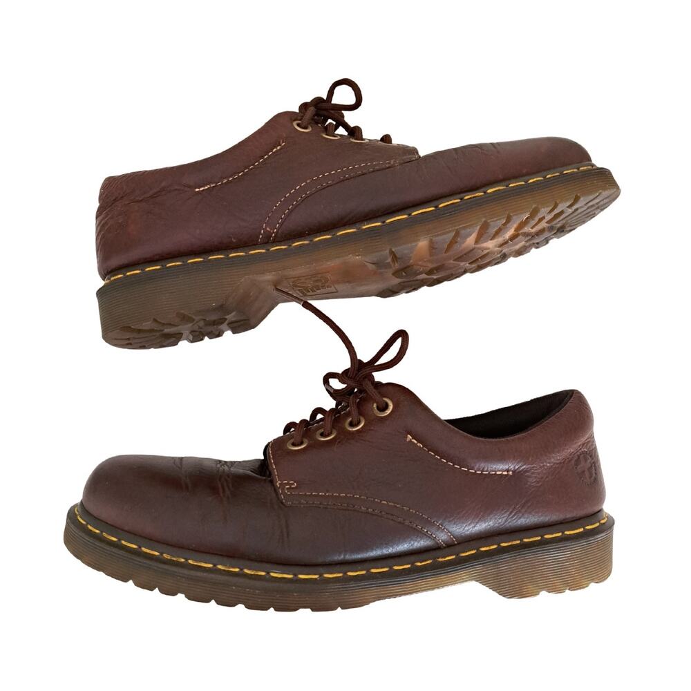 Dr. Martens Boston Brown Leather Oxfords Men's 12 AW004 Chunky Lug Sole Y2K 90s